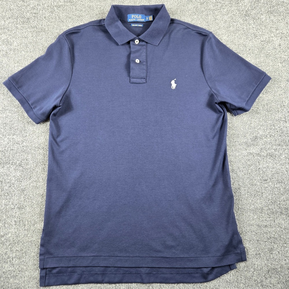 Polo Ralph Lauren Polo Shirt Mens Small Navy Blue Pima Soft Touch Cotton preppy